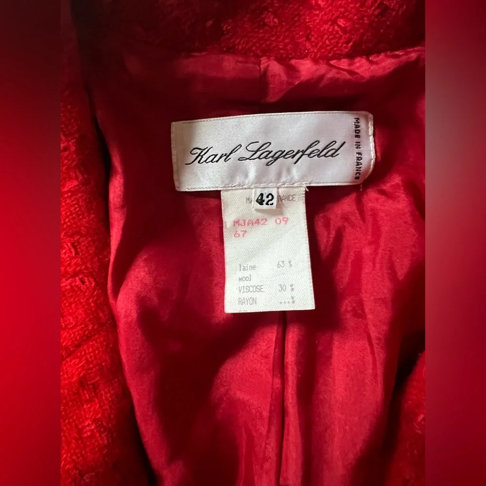 Karl Lagerfeld 1980s Red Jacket